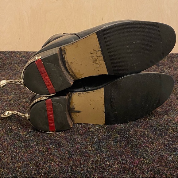 Vintage Men’s Lloyd Black Leather Chelsea Boots Silver Spurs Sz 44 Size 9.5 10 - Picture 8 of 9